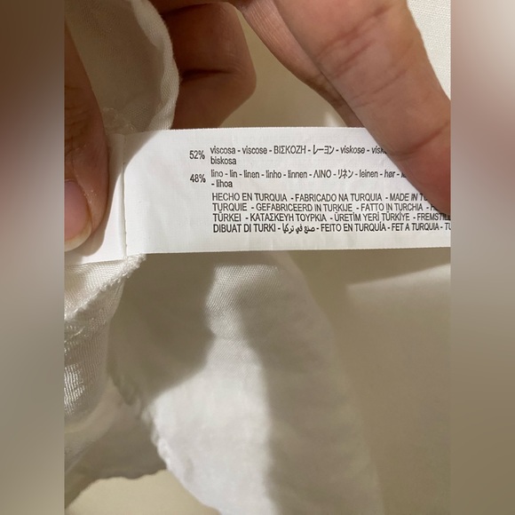 Zara Linen Blend Wrap Tie Up Top - Picture 6 of 6